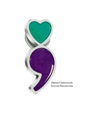 Project Semicolon Suicide Prevention Enamel Pin NEW